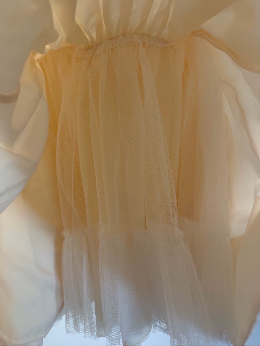 Cream Fit-and-Flare Dress with Square Bodice - Picture 10 of 10
